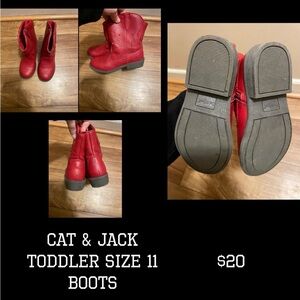 Cat & Jack Vibrant Red Kids Boots